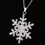 Maxbell Fashion Jewelry Crystal Snowflake Pendant Flower Necklace Pendant Christmas Gift