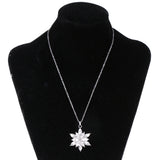 Maxbell  Lady Jewelry Gift Crystal Snowflake Shape Pendant Necklace Chain Birthday Gift