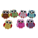 Maxbell 100 Pieces 2 Hole Cartoon Owl Wooden Buttons Sewing Scrapbooking Clothing Decoration