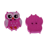 Maxbell 100 Pieces 2 Hole Cartoon Owl Wooden Buttons Sewing Scrapbooking Clothing Decoration