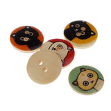 Maxbell 100 Pieces 2 Hole Round Cat Wood Buttons Sewing Scrapbooking Clothing Decoration 15mm