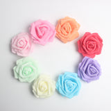 Maxbell 100 Pieces 8 cm Colorful Foam Roses Head Bulk for Wedding Bridesmaid Bridal Bouquets Centerpieces, Party Decoration, Home Display, Office Decor