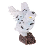 Maxbell Exquisite White Flying Owl Statue Model Miniature Handicraft Souvenir Collectibles Gift