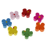 Maxbell 100 Pieces Plum Blossom Flower Shape Wooden Beads Loose Beads for DIY Craft 13mm