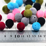 Maxbell 30 Pieces Mixed Colors Acrylic Flocking Felt Spacer Beads Round Shape Beads DIY Pendant Charms Fit Necklace&Bracelet&Earring 14mm