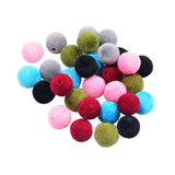 Maxbell 30 Pieces Mixed Colors Acrylic Flocking Felt Spacer Beads Round Shape Beads DIY Pendant Charms Fit Necklace&Bracelet&Earring 14mm