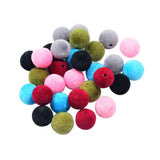 Maxbell 30 Pieces Mixed Colors Acrylic Flocking Felt Spacer Beads Round Shape Beads DIY Pendant Charms Fit Necklace&Bracelet&Earring 14mm