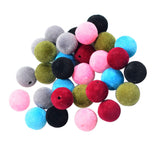 Maxbell 30 Pieces Mixed Colors Acrylic Flocking Felt Spacer Beads Round Shape Beads DIY Pendant Charms Fit Necklace&Bracelet&Earring 14mm