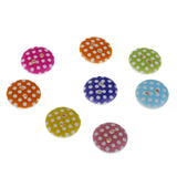 Maxbell 100 Pieces Dots Printed Round 2 Holes Wooden Buttons for Sewing DIY Craft 13mm