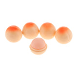 Maxbell 5 Pack Peach Shape Lip Balm Set Anti-cracking Lip Care Cream Kiwi Fruit Flavor