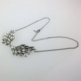 Maxbell Punk Crystal Rhinestone Angel Wing Pendant Statement Necklace