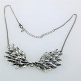 Maxbell Punk Crystal Rhinestone Angel Wing Pendant Statement Necklace