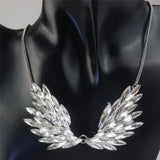 Maxbell Punk Crystal Rhinestone Angel Wing Pendant Statement Necklace