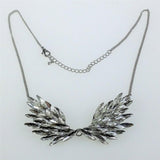 Maxbell Punk Crystal Rhinestone Angel Wing Pendant Statement Necklace