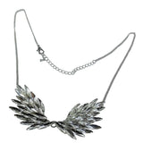 Maxbell Punk Crystal Rhinestone Angel Wing Pendant Statement Necklace