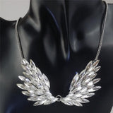 Maxbell Punk Crystal Rhinestone Angel Wing Pendant Statement Necklace