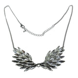 Maxbell Punk Crystal Rhinestone Angel Wing Pendant Statement Necklace