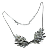 Maxbell Punk Crystal Rhinestone Angel Wing Pendant Statement Necklace