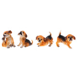 Maxbell 4Pcs Decorative Resin Dog Models Figure Sculpture for Home Garden Ornaments