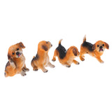 Maxbell 4Pcs Decorative Resin Dog Models Figure Sculpture for Home Garden Ornaments