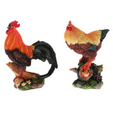 Maxbell 2Pcs Creative Resin Animal Model Chicken Figures For Fairy Garden Decor DIY