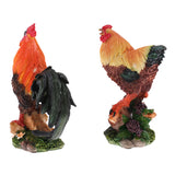 Maxbell 2Pcs Creative Resin Animal Model Chicken Figures For Fairy Garden Decor DIY