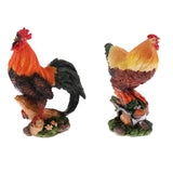 Maxbell 2Pcs Creative Resin Animal Model Chicken Figures For Fairy Garden Decor DIY