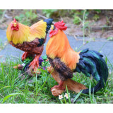 Maxbell 2Pcs Creative Resin Animal Model Chicken Figures For Fairy Garden Decor DIY