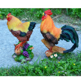 Maxbell 2Pcs Creative Resin Animal Model Chicken Figures For Fairy Garden Decor DIY