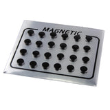 Maxbell 12 Pair Mens Women Black Magnetic Clip On Ear Stud Earrings No Piercing 6mm