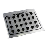 Maxbell 12 Pair Mens Women Black Magnetic Clip On Ear Stud Earrings No Piercing 6mm