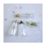 Maxbell 10 Pieces Clear Mini Floating Glass Bottle Wish Charm Pendant Jewelry Making