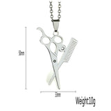 Maxbell Men Hip Hop Scissor Comb Pendants Necklaces Stainless Steel Hair Stylist Jewelry