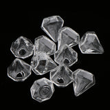 Maxbell 10Pcs Clear Mini Diamond Shape Glass Bottle Wish Charm Pendant DIY Jewelry Makings