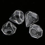 Maxbell 10Pcs Clear Mini Diamond Shape Glass Bottle Wish Charm Pendant DIY Jewelry Makings