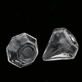 Maxbell 10Pcs Clear Mini Diamond Shape Glass Bottle Wish Charm Pendant DIY Jewelry Makings