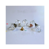 Maxbell 10Pcs Clear Mini Diamond Shape Glass Bottle Wish Charm Pendant DIY Jewelry Makings