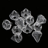 Maxbell 10Pcs Clear Mini Diamond Shape Glass Bottle Wish Charm Pendant DIY Jewelry Makings