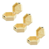 Maxbell 3Pcs 3Sizes Hexagon Wooden Watch Earrings Jewelry Treasure Case Storage Box Memorial Keepsake Container