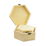 Maxbell 3Pcs 3Sizes Hexagon Wooden Watch Earrings Jewelry Treasure Case Storage Box Memorial Keepsake Container