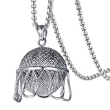 Maxbell Men's Basketball Pendant Necklace Hiphop Silver Long Chain Stainless Steel