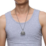 Maxbell Men's Basketball Pendant Necklace Hiphop Silver Long Chain Stainless Steel