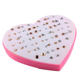 Maxbell 36 Pairs Assorted Style Stud Earrings Bulk for Women Girl with A Pink Box