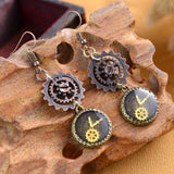 Maxbell Novelty Steampunk Vintage Switzerland Watch Shaped Gear Dangle Earrings