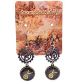 Maxbell Novelty Steampunk Vintage Switzerland Watch Shaped Gear Dangle Earrings