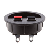 Maxbell 4 Pieces Round Recessed Sub Speaker Box Terminal Binding Post Round Cup Spring Clip 2 Way