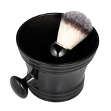 Maxbell Salon Barber Bathroom Set Portable Plastic Shave Soap Bowl Mug Cup with Soft Nylon Hair Shaving Brush