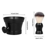 Maxbell Salon Barber Bathroom Set Portable Plastic Shave Soap Bowl Mug Cup with Soft Nylon Hair Shaving Brush