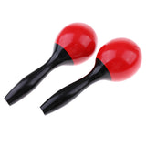 Maxbell Portable 1 Pair Red Wooden Samll Hand Percussion Maracas for Children Musical Instrument Toys