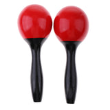 Maxbell Portable 1 Pair Red Wooden Samll Hand Percussion Maracas for Children Musical Instrument Toys